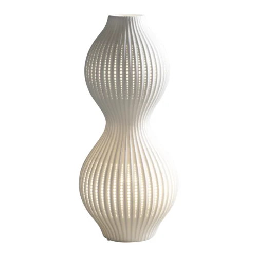 Lampada H. 40 cm da tavolo in porcellana