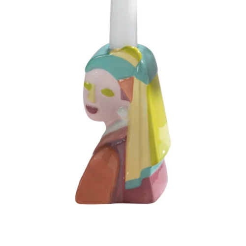 Portacandela H. 13,5 cm in ceramica