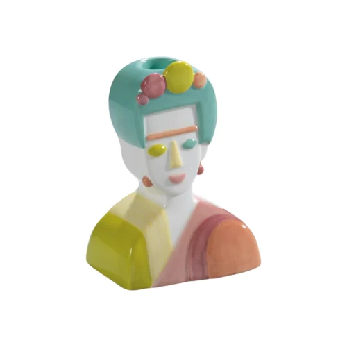 Portacandela H. 13,5 cm in ceramica
