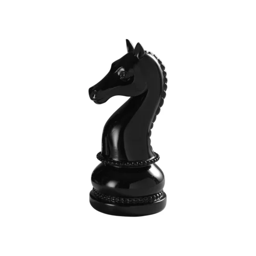 Figura cavallo scacchi H. 22,5 cm in resina