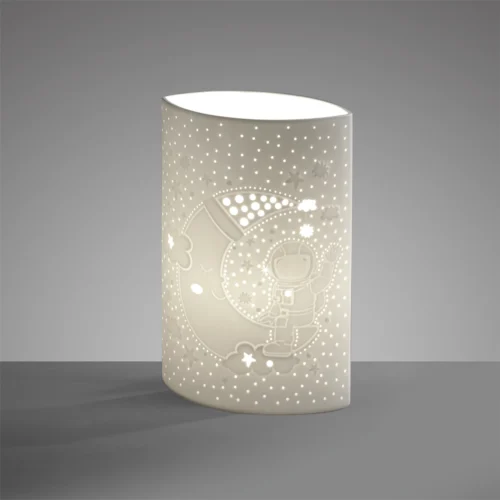 Lampada H. 28 cm in porcellana