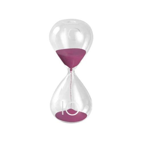 Clessidra 10 minuti in vetro H. 15 cm Fucsia