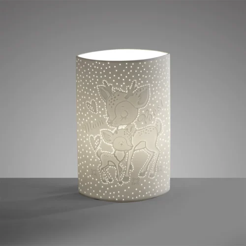Lampada H. 28 cm in porcellana